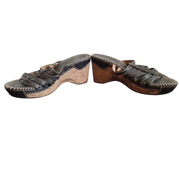 American Eagle Outfitters Shoes - American Eagle brown Leather like wedge‎ sandals